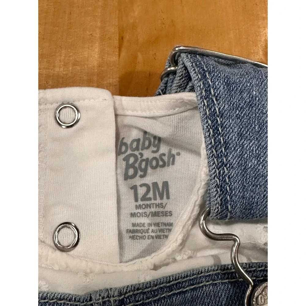 OshKosh B'gosh Overall Dress Complete Set 12M Denim with White Eyelet